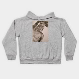 The Roman Empire Warrior Graphic Black And White Art Kids Hoodie